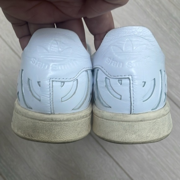 Adidas Stan Smith women’s white leather cut-out sneakers Size 7 - Picture 6 of 9